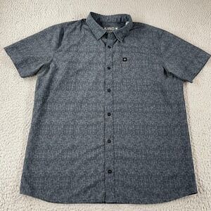 Laird Shirt Mens Large Blue Gray Short Sleeve Button Front Stretch Casual